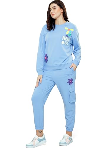 Image of ZEYO Women Cotton Track Suit Conversational Printed Co-ords Set