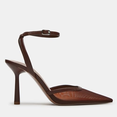 Yishaweiqi Mesh Heels for Women Ankle Wrap Strap Pointed Toe Pumps Shoes Party Wedding Evening Stiletto Heels3