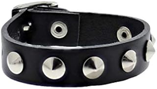Zac's Alter Ego 1-Row Conical Studded Leather Bracelet with Buckle