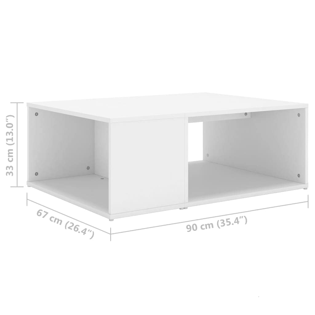 Couchtisch Weiß 90x67x33 cm Spanplatte