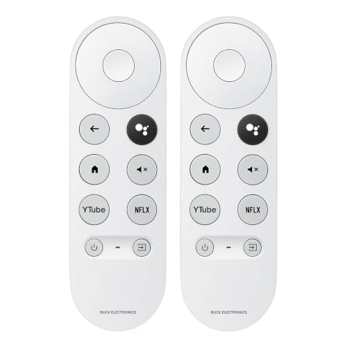 BUCK ELECTRONICS Replacement Remote for Chromecast Google TV 4K/HD & Google TV Streamer 4K (Snow) - Voice Control, Easy Setup - Compatible with G9N9N, GA01919-US, GA01920-US, GA01409-US, 2 Pack