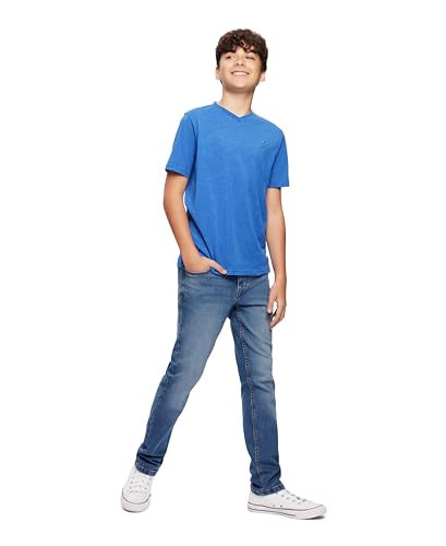 Tommy Hilfiger Boys Short Sleeve Flag Solid V-Neck T-Shirt