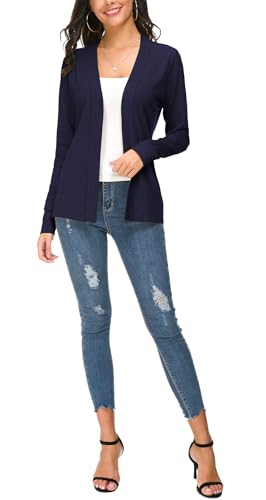 Image of EXCHIC Women's Long Sleeve Open Front Cardigan Sweater Lightweight Casual Knit Sweaters