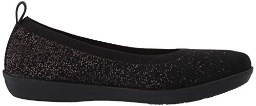 Clarks Womens Ayla Paige Ballet Flat, Black Knit With Rose Gold Flecks, 5.5 Us #TOP5