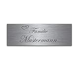 Ein graviertes Namensschild rechteckig 12x4 cm - wahlweise blank, selbstklebend oder mit Bohrloch | Wir verwenden ausschließlich hochwertiges Material. Markenklebeband von 3M, lasergeschnittene Edelstahlschilder (kein Zuschnitt mit einer Schlagschere, so haben Sie auch schöne Kanten!)