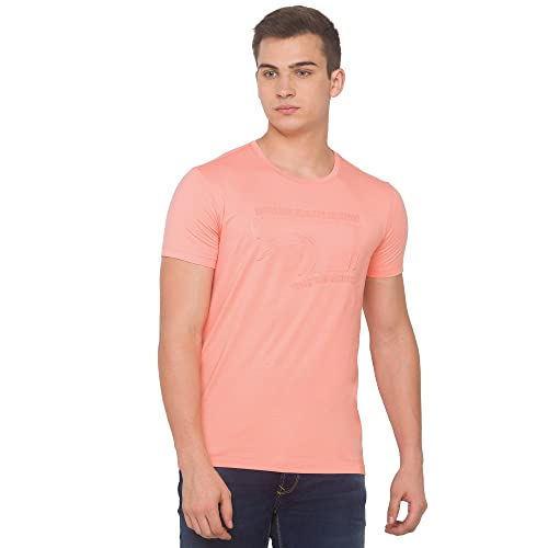 Image of spykar Men's Cotton Blend Slim T-Shirts