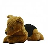 SMJWH Realistischer liegender Hund, Plüschtier, weiches Stofftier, Welpenpuppe, niedliche, Kuschelbegleiter, Haustierliebhaber, Geschenk