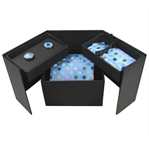 Set de corbatas tejidas para hombre con gemelos y caja de regalo