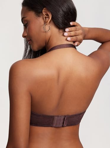Image of DOBREVA Women's Strapless Lace Bras Unlined See-Through | Underwire, Floral Lace, Sexy, Sheer, Soft, Bow, Multiway, Comfort