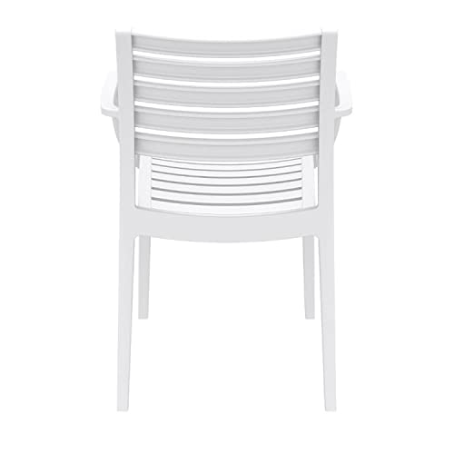 Compamia Artemis Outdoor Patio Dining Arm Chair In White (Set Of 2) #TOP4