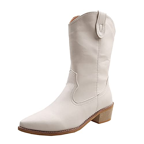 Bottes pour femme à talons épais rétro chaussures d'hiver taille 42