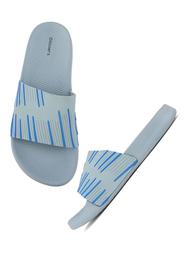 Image of Men & Boys Lines Patterned Sliders | Soft EVA Flip Flops & Slippers
