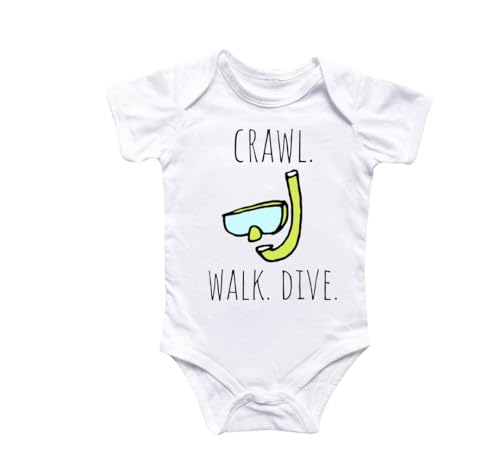 NOFO VIBES Snorkel Snorkeling Diver - Baby Boy Girl Clothes Infant Bodysuit Funny Cute Newborn (Size: 0-3M Pink *PREMIUM* Short Sleeve)