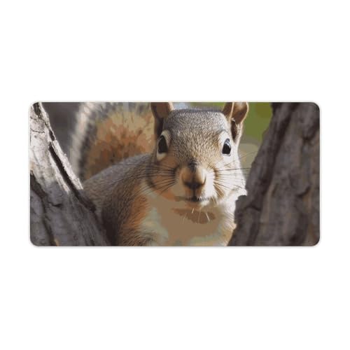 Mouse Pad Squirrel in The Tree blanco con base antideslizante miniatura 1