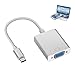 USB C auf VGA Adapter, Thunderbolt 3/4 Kompatibel, Stecker zu VGA Buchse Adapter für iPhone 15 Pro/Max, MacBook Pro/Air 2023, iPad Pro, iMac, Dell XPS 17, Perfekt für Monitor, Projektor und HDTV