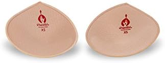 Handful Lights Out Thick Bra Pad Inserts for Sports Bras, Mastectomy Bras, and Swimsuit Tops, Beige, Small