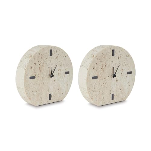 Signature Design by Ashley Donfordson Contemporary Travertine Analog Quartz Table