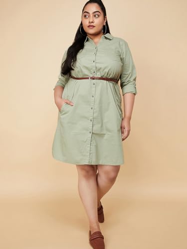 Image of Max Plus Size Women Solid Belted Tunic