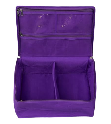 Image of All Purpose Storage Tote Bag - Quilting, Sewing,Knitting, Portable, Multifunctional - Purple