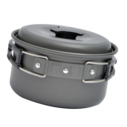 MOTHNUR Olla de Camping Plegable de Antiadherente para Senderismo con Asa Ergonómica Resistente Altas Temperaturas Ligera y Fácil de Limpiar para Cocina al Aire y Picnic