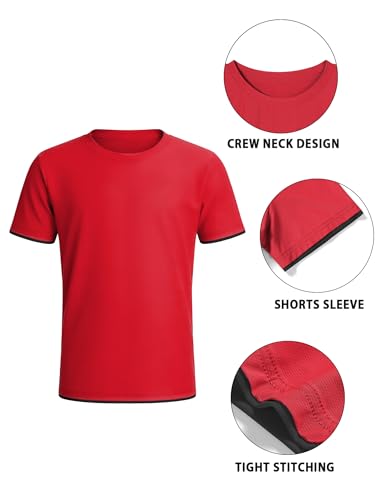 Image of Somaibo Boys Athletic Shirts Mesh Moisture Wicking Kids Short Sleeve