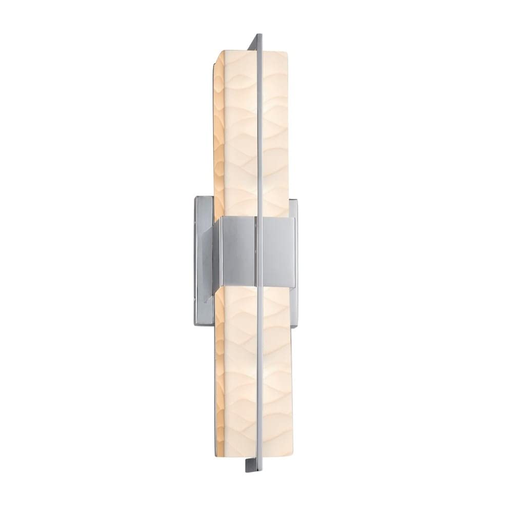 Justice Design Group PNA-9051-WAVE-CROM Porcelina Linear Wall/Bath, Polished Chrome