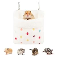 COMFORTABLE FABRICS: Hamster Bed made of flannel, providing a softer and cozy space can make your pet feel comfortable SIZE DETAIL: Sugar glider sleeping pouch measures length 7.87inch and Width 6.7 inches, the overall size is moderate more suitable ...