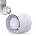 Produktbild HENGBIRD Rohrventilator 100mm/150mm Abluftventilator, Rauchabzug Kanalventilator 130m³-320m³/h Inline-Rohrventilator Rohrlüfter Leise für Haus Küche WC Dachböden Gewächshaus (Ø10cm)