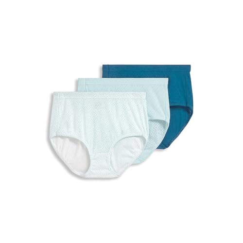 Image of Jockey Women's Underwear Elance Breathe Brief - 3 Pack, Really Teal /Blue Melody Dot /Echo Blue, 8