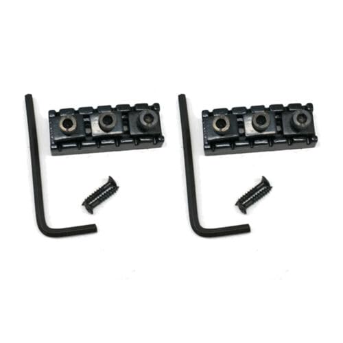 2 Sets Guitar Locking Nut String Lock For Floyd Rose Tremolo Bridge (42mm Black)