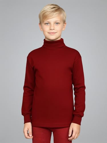 Image of Lux Cott's Wool Boys High-Neck Full Sleeves Thermal Top | High Neck Thermal Top for Boys | Pack of 2