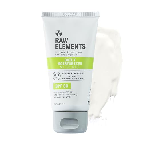 Raw Elements Face and Body All-Natural Mineral Sunscreen, Travel Size 1oz (1-Pack)