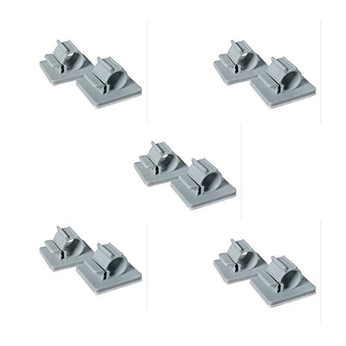 PureSec 2020 Adhesive RO Tubing Holder 1/4 Inch Mounting Clips Cable Management Wire Clamps (Pack of 10, for 1/4 Inch O.D.)