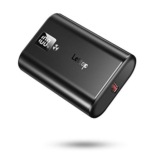 Lettop モバイルバッテリー 10000mAh 大容量 小型 軽量 【18W PD対応/USB-A+USB-C 2ポート/QC3.0搭載】 スマホ充電器 LCD残量表示 旅行/出張/緊急用/防災グッズ PSE認証済 iPhone/iPad/Android各種他対応 (ブラック)