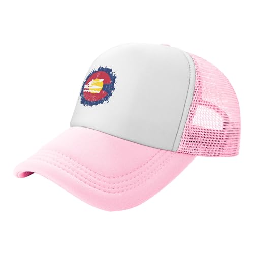 Colorado Rafting Kayak Lightweight Mesh Baseball Hat Fishing Sun Cap Outdoor Casual Cap Pink