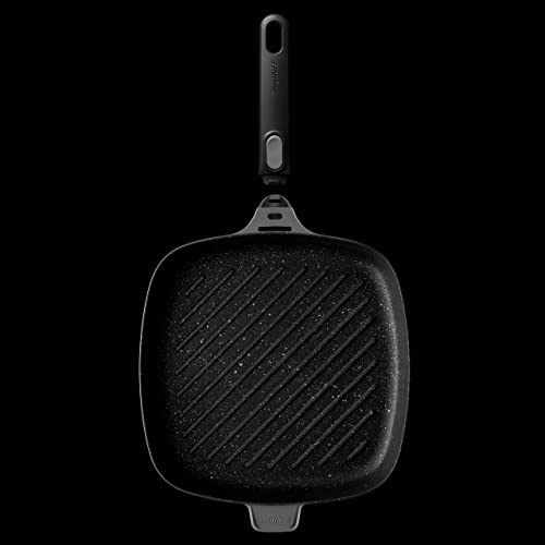 BergHOFF - Gem Multi-layered Non-Stick Aluminium Grill Pan with Detachable Handle – Stay Cool Grey – 28cm Second Image