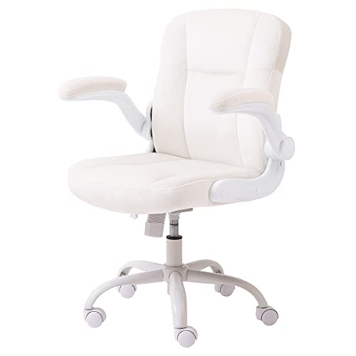 ヤマソロ オフィスチェア ハイバック ロッキングチェア パソコンチェア ベロア調 Tiny タイニー 42-602 (ベビーホワイト)