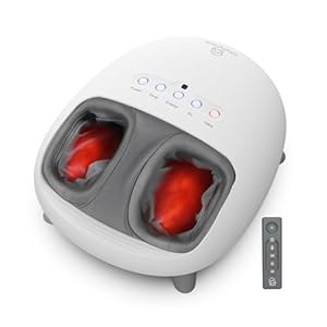 COMFIER Shiatsu Foot Massager with Heat, Kneading and Vibration Massage Electric Heated Foot Massager for Neuropathy Plantar Fasciitis, Feet Massager for Mom Dad Elder-Home Office Use