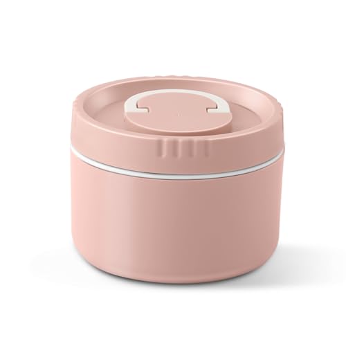 Image of Jaypee Plus Snackpac Sr. Airtight Leakproof Container 500 ml Lunch Box for School, Office, Ideal for Snacks and Meal, Keeps Food Hot & Fresh Inner Stainless Steel Easy to Carry Handle, Sanitary Pink