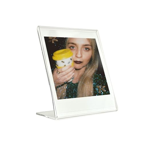 NONS Photo Frame for Instant Film Wide, Sqaure, Polaroid 600, i-Type, POP, SQ - 3 Pcs Clear Acrylic Sign Holder (Clear, Square)