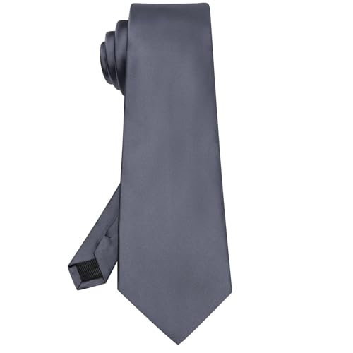 Image of Hi-Tie Men's Extra Long Solid Satin Tie Set 63 Inch /70 Inch Formal Necktie