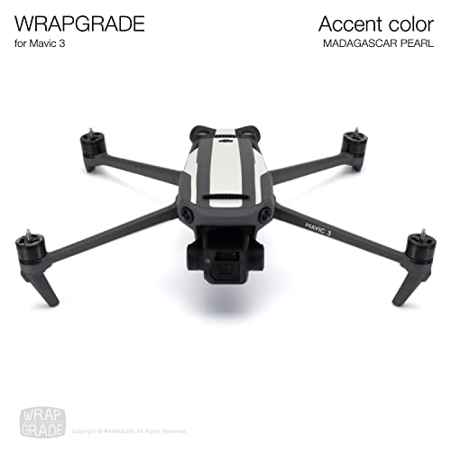 Image of WRAPGRADE Partial Skin Stickers for DJI Mavic 3 / Mavic 3 Classic Accent Color (Madagascar Pearl)