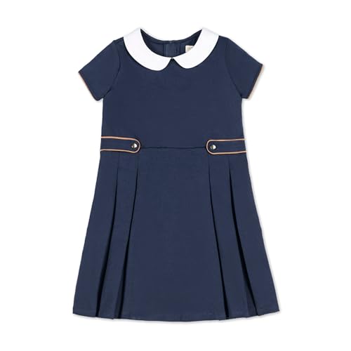 Hope & Henry Girls' Short Sleeve Ponte A-Line Dress