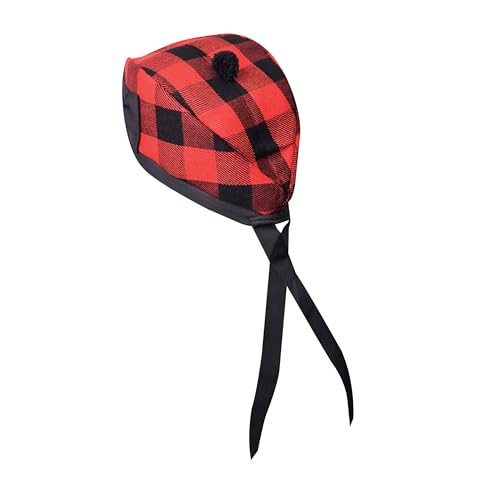 Image of Glengarry Cap-Traditional Scottish Hat, Acrylic Wool Tartan Glengarry hat, Kilts /Bagpipes Accessories