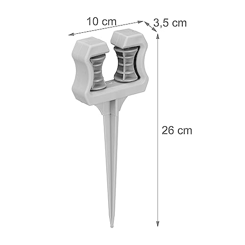 Relaxdays Garden Hose Guide, Set of 5, Ground Spike, Plastic, Discreet, Support, Practical, HxWxD: 26x10x3.5 cm, Grey - Image 4