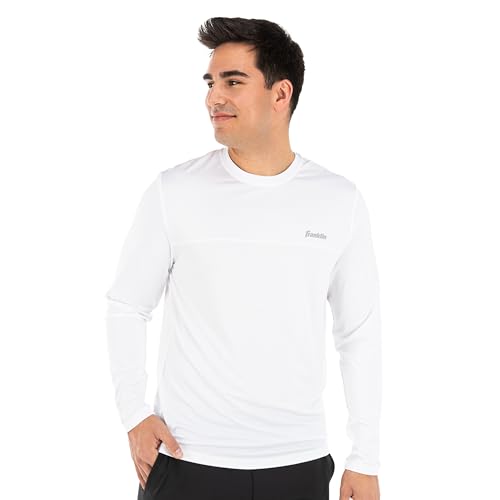 Franklin Sports Endurance Pickleball - Camiseta de manga corta para hombre, tela de secado rápido que absorbe la humedad, color blanco, Blanco, Large