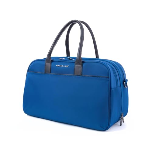 Nomad Lane Carry-On Luggage Duffel Bag Durable & Lightweight Suitcase. Bento Bag Personal Item Weekender Travel Bag for Men & Women Aegean Blue