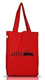  Shirtstreet24, EVOLUTION KULT AUTO, Jutebeutel Stoff Tasche Earth Positive, Größe: onesize,Red