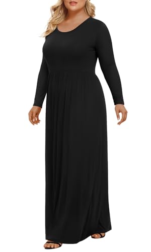 LONGYUAN Women's Plus Size Maxi Dresses for Curvy Women Casual Long Dress XL-6XL2