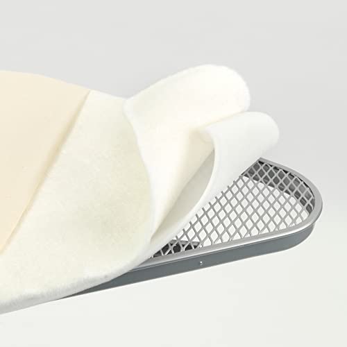 Image of Brabantia XL Comfort Ironing Board with Solid Steam Iron Rest & Rack & Cord Holder | Large (Size C) | Fairtrade Ecru Cover | Adjustable Height (27-38 inch), Easy Fold, Anti-Collapse Lock, Non-Slip Feet